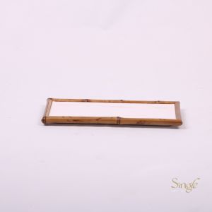 TRAVESSA DE PORCELANA COM BAMBU M - 35X17X2 CM